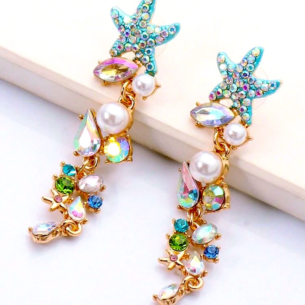 Bohemian Shell Starfish Charm Bracelet Rhinestone Zircon Imitation Pearl Beach